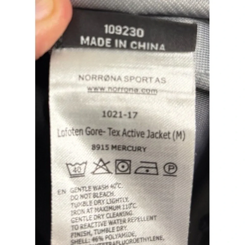 Norrona Lofoten Men's Small  Gore-Tex Active Jacket 8915 MERCURY Grey